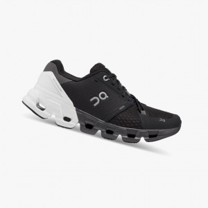 Black / White On Cloudflyer 4 Wide Men Running Shoes | FQWK02371