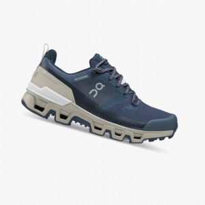 Navy On Cloudwander Waterproof Women Running Shoes | XNVE56892