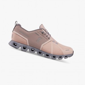 Rose / Khaki On Cloud 5 Waterproof Women Running Shoes | NMLG69137