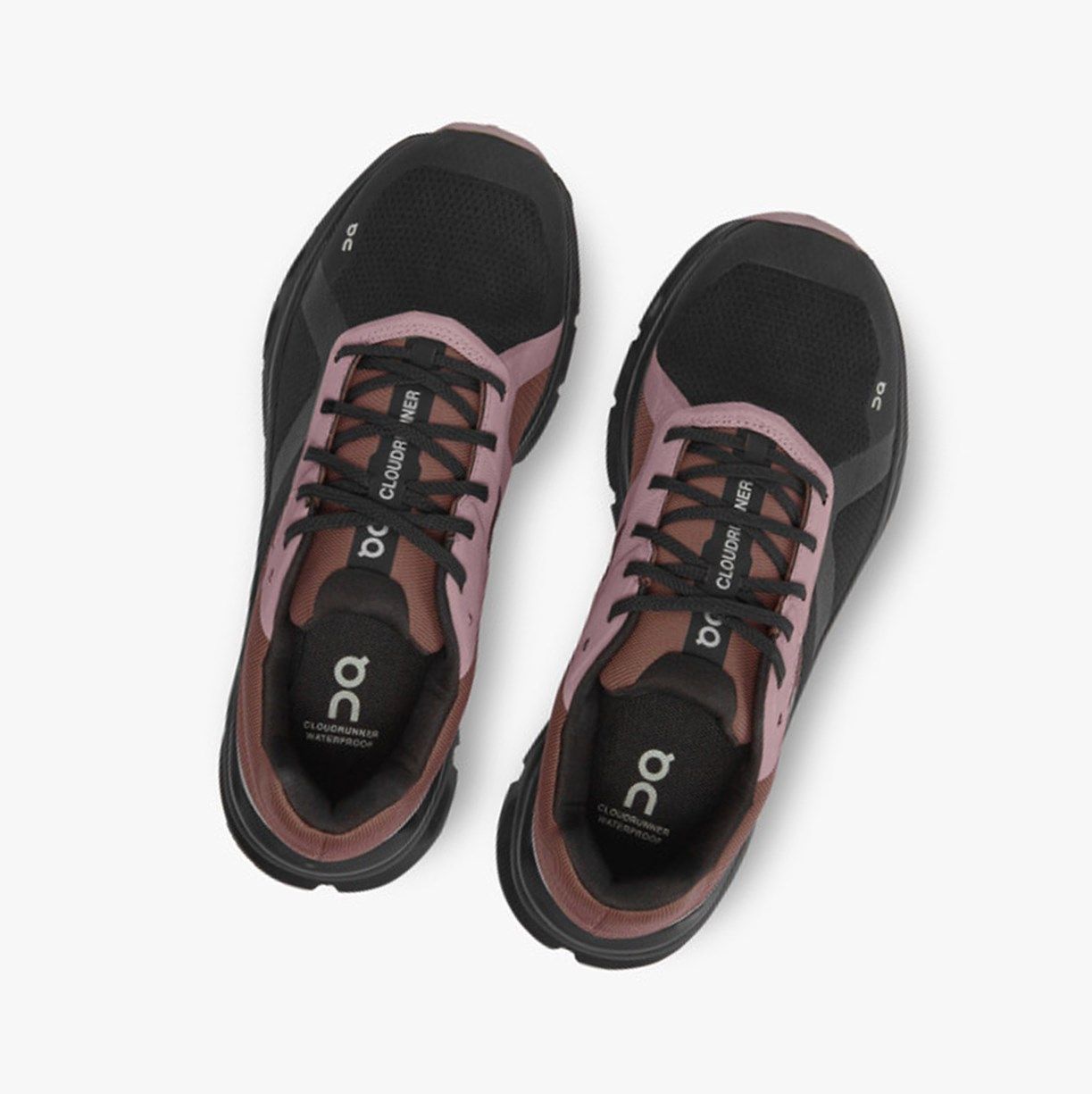 Black / Purple On Cloudrunner Waterproof Women Running Shoes | HNLJ28345