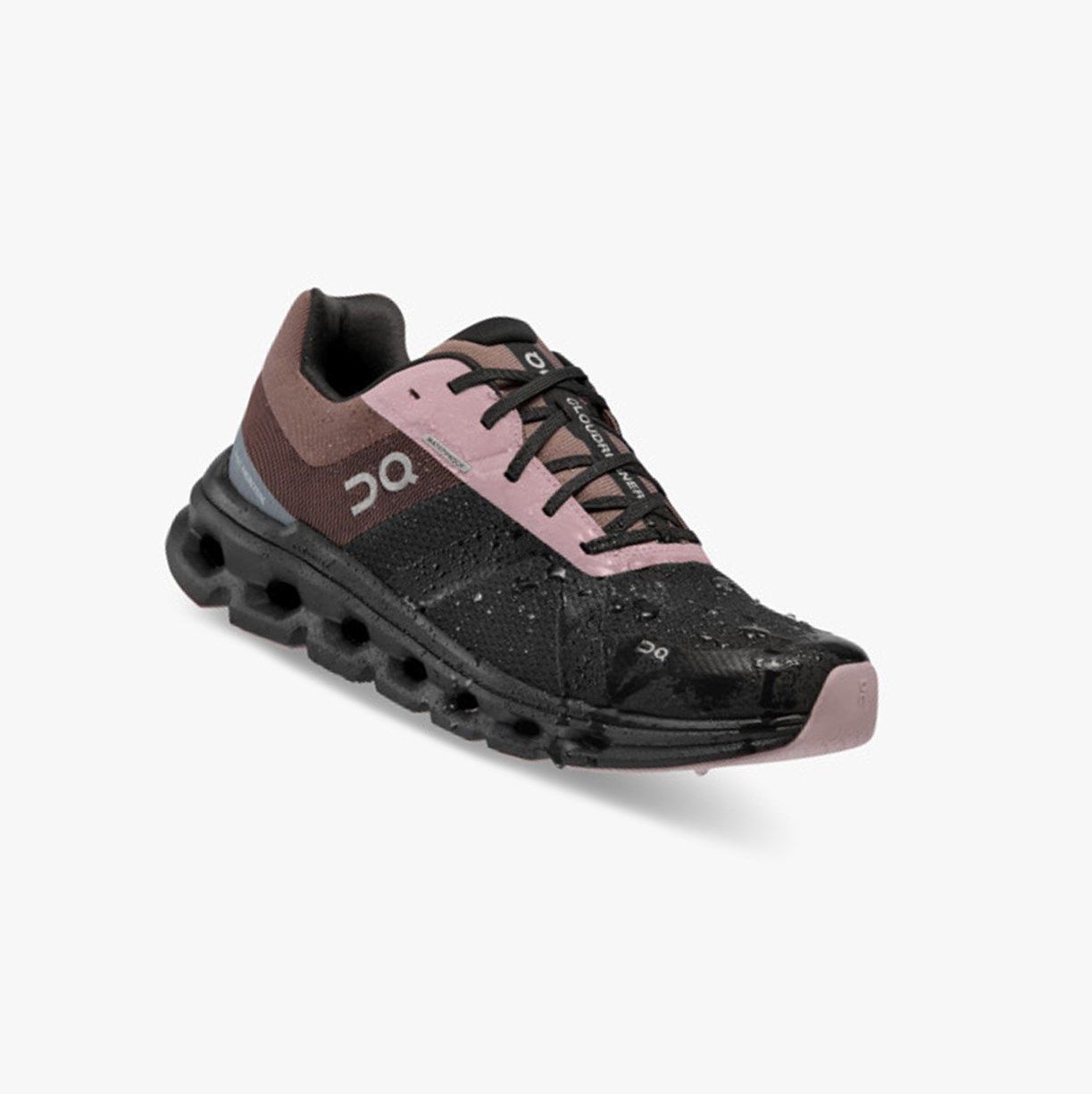 Black / Purple On Cloudrunner Waterproof Women Running Shoes | HNLJ28345