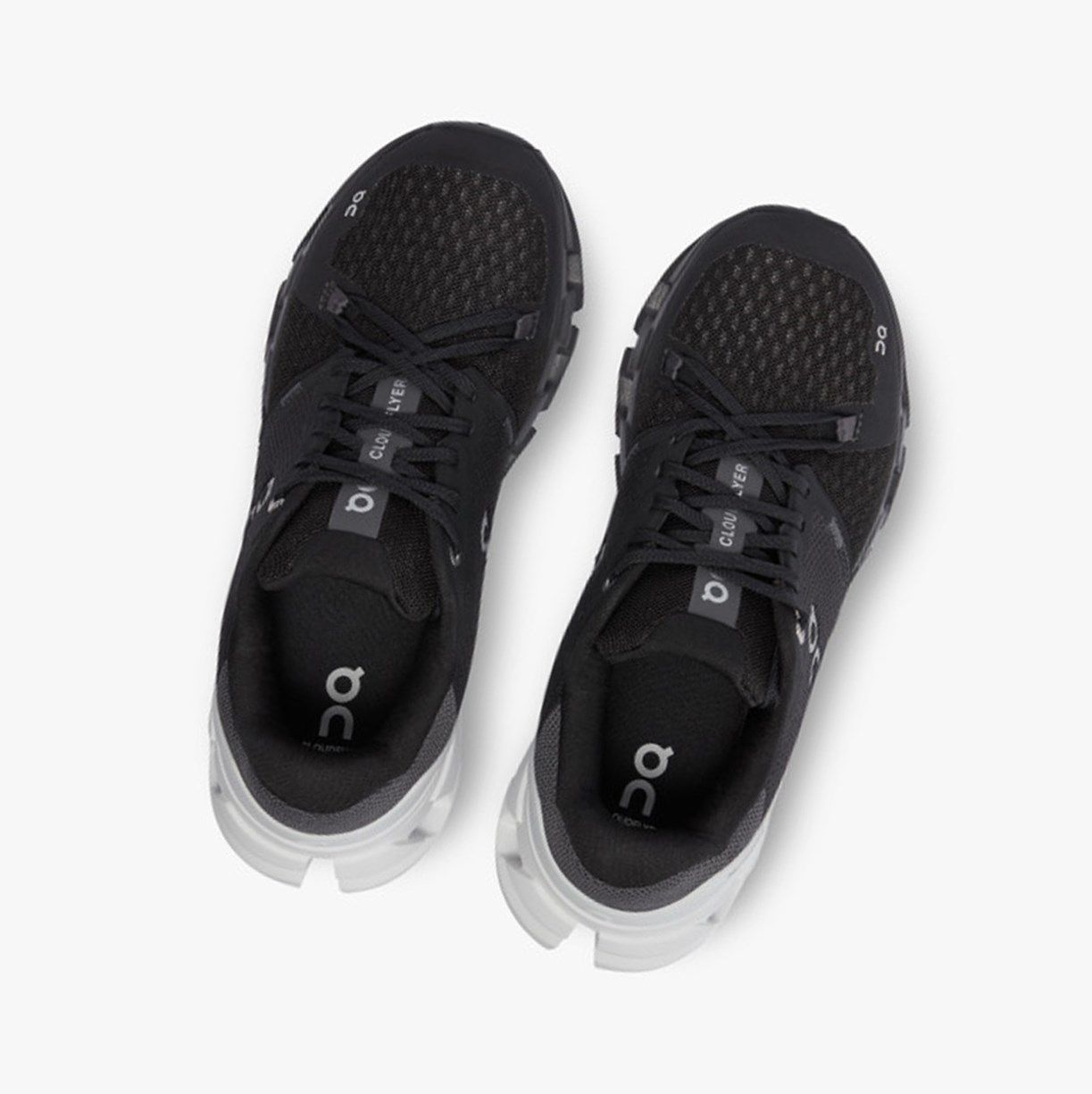 Black / White On Cloudflyer 4 Wide Men Running Shoes | FQWK02371