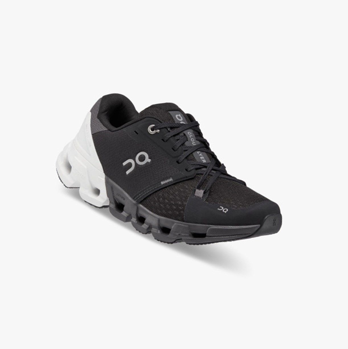 Black / White On Cloudflyer 4 Wide Men Running Shoes | FQWK02371