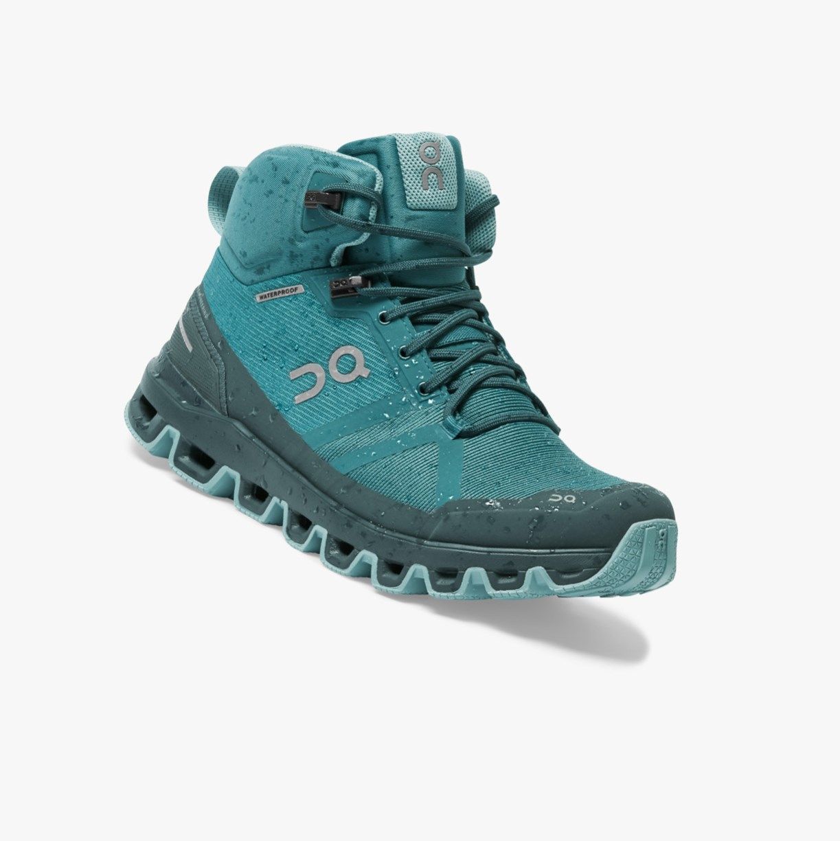 Green On Cloudrock Waterproof Women Hiking Boots | VBOK06729