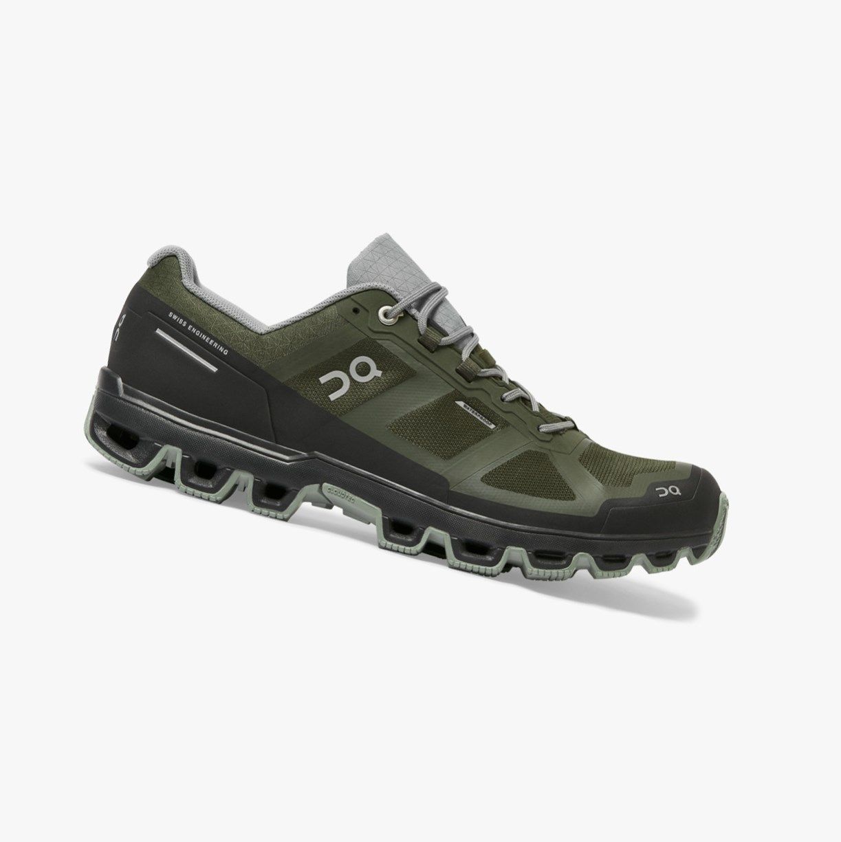 Green On Cloudventure Waterproof Men Trail Running Shoes | OKBJ96102