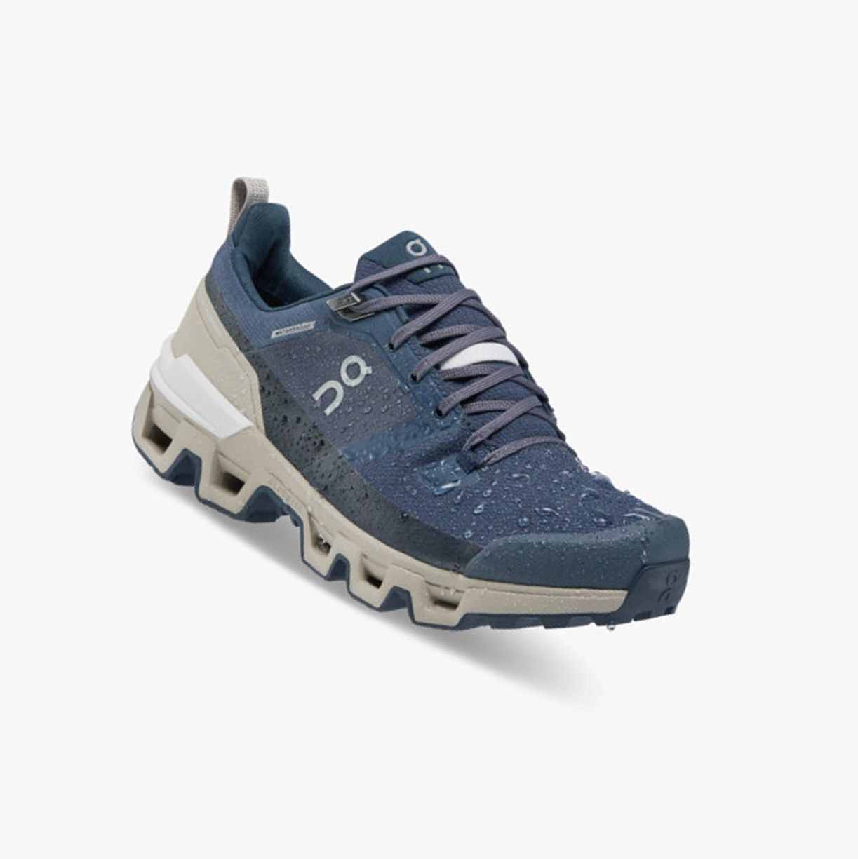 Navy On Cloudwander Waterproof Women Running Shoes | XNVE56892