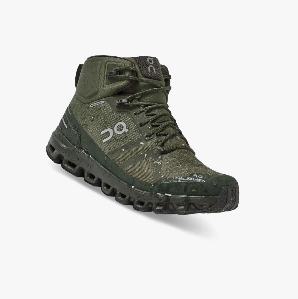 Olive On Cloudrock Waterproof Men Hiking Boots | WJVC95728