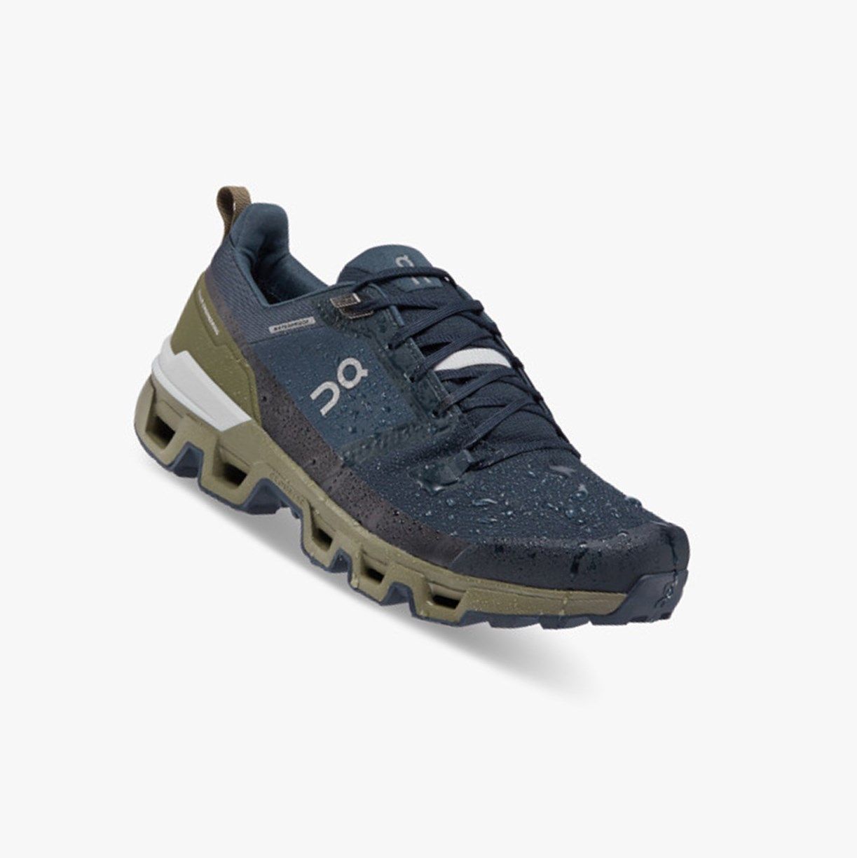 Olive On Cloudwander Waterproof Men Running Shoes | VLWT40682