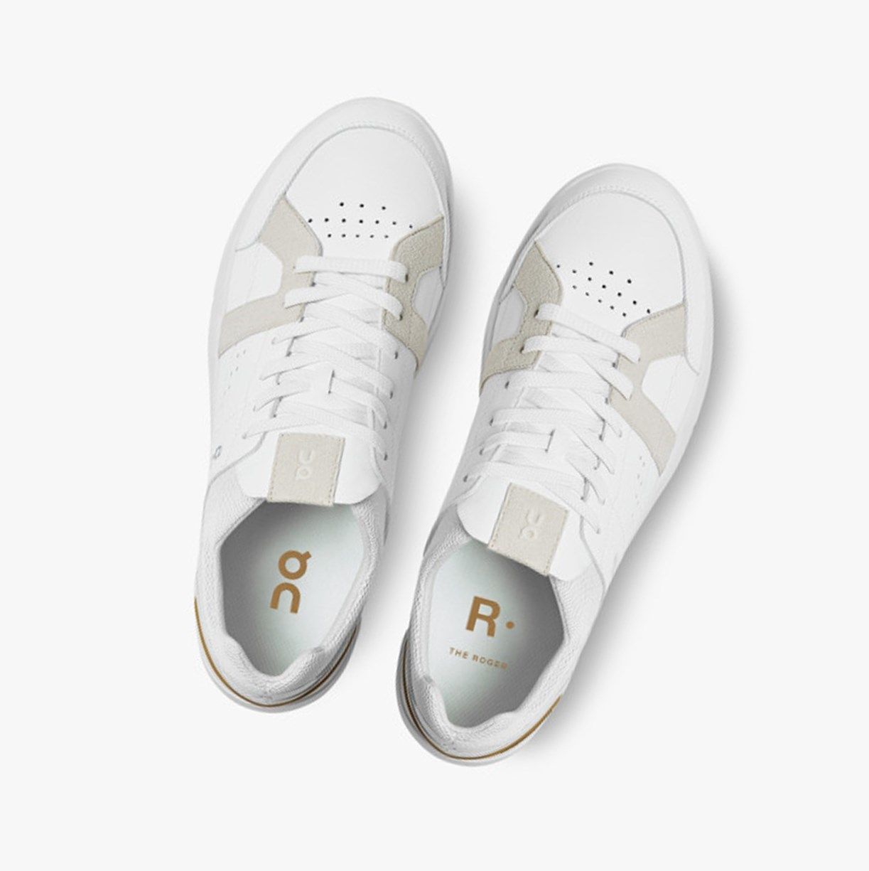 White / Brown On The Roger Clubhouse Men Sneakers | UYGL12098