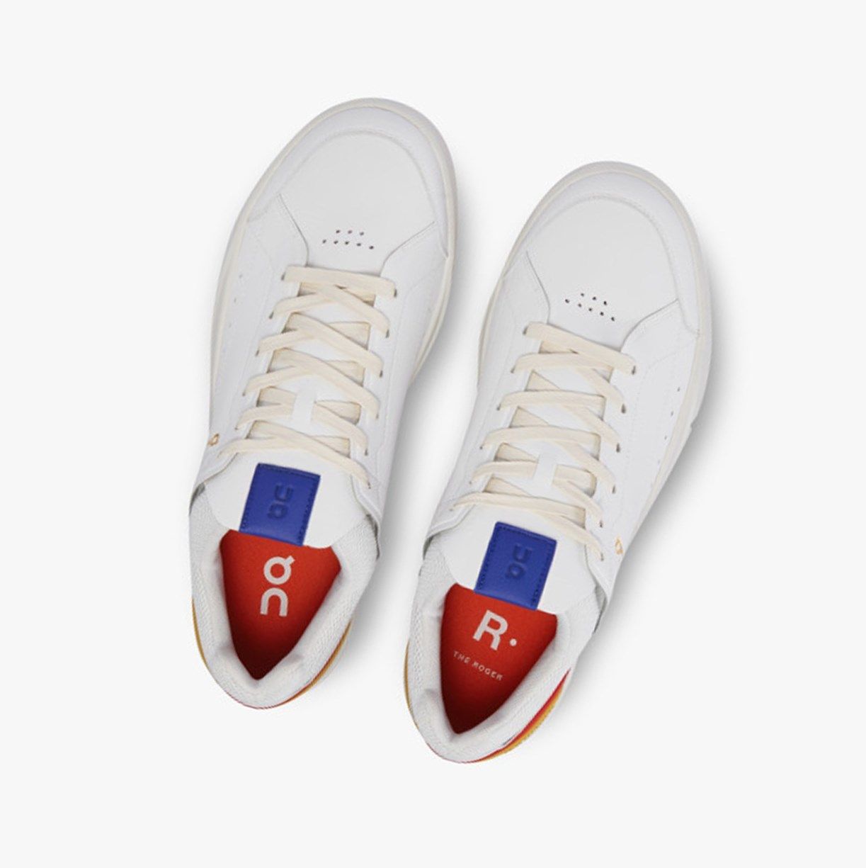 White / Mustard On The Roger Centre Court Men Sneakers | IYAE73195