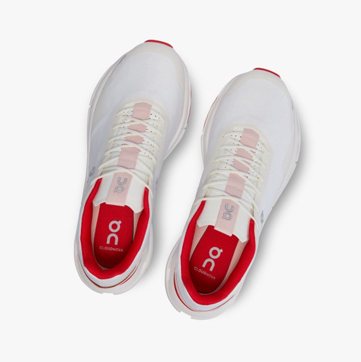 White / Red On Cloudnova Form Men Running Shoes | OFNJ02314