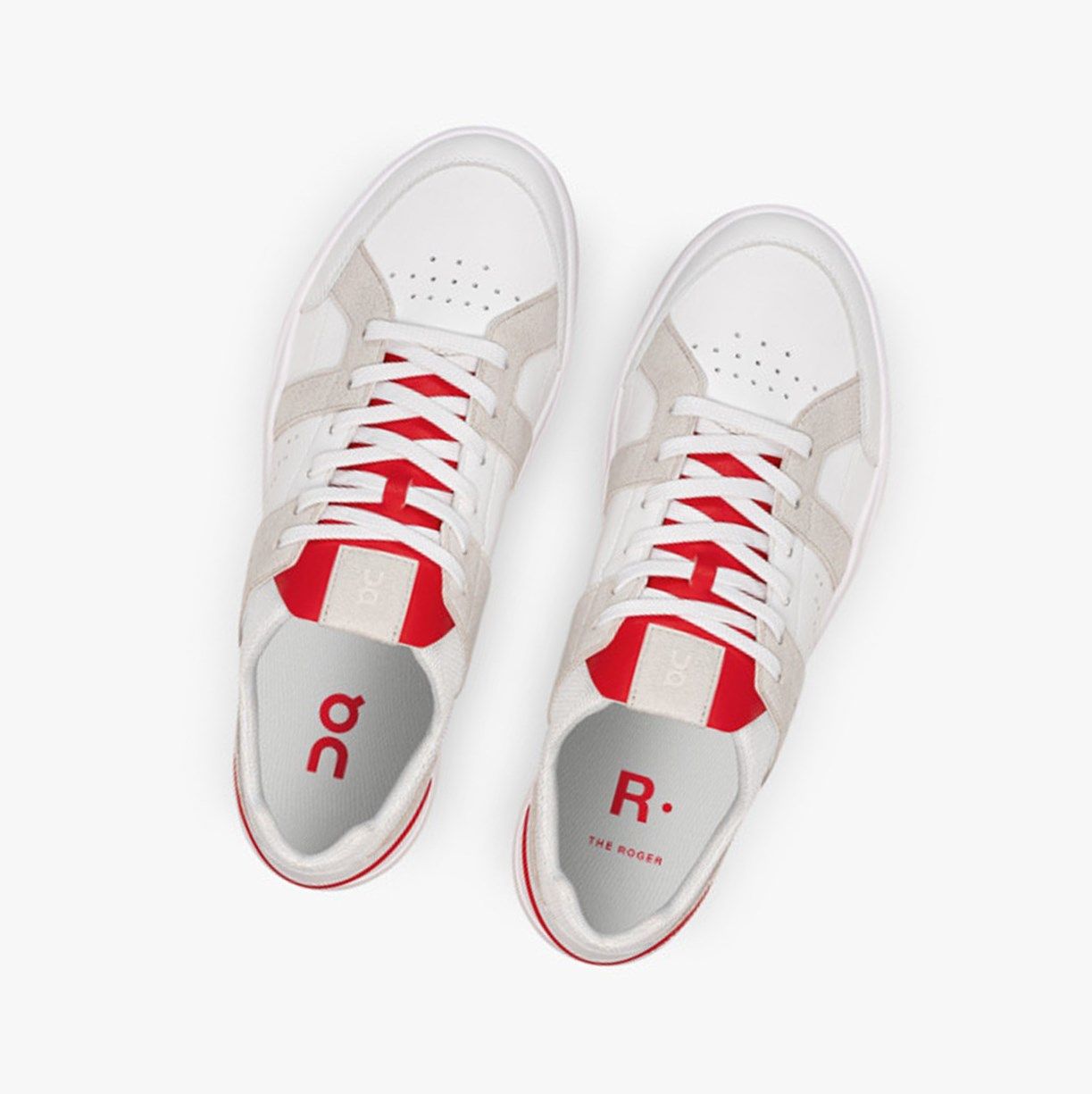 White / Red On The Roger Clubhouse Men Sneakers | GLZY40271